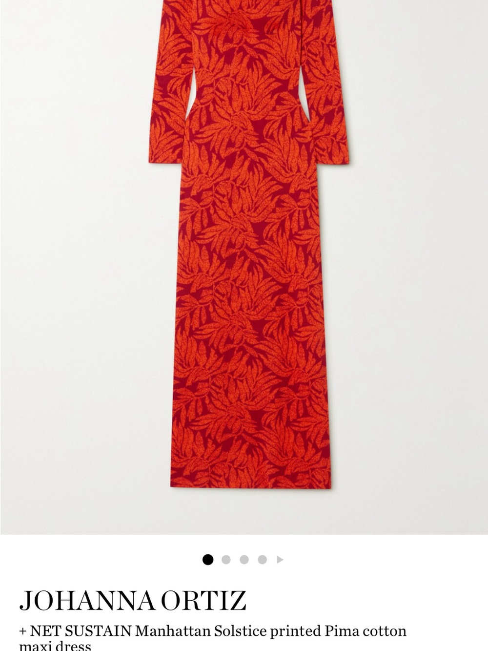 Johanna Ortiz Red and Orange Botanical Maxi Dress